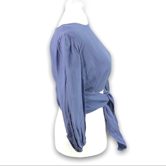 Revolve Capulet - Anais Wrap Crop Top Vintage Blue - Small - Picture 5 of 9